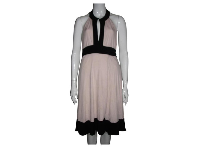 Diane Von Furstenberg DvF Vintage wrap dress Black Pink Viscose Polyamide  ref.202980