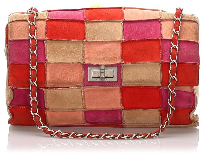 Chanel Pink Reissue Patchwork Flap Bag Multiple colors Suede