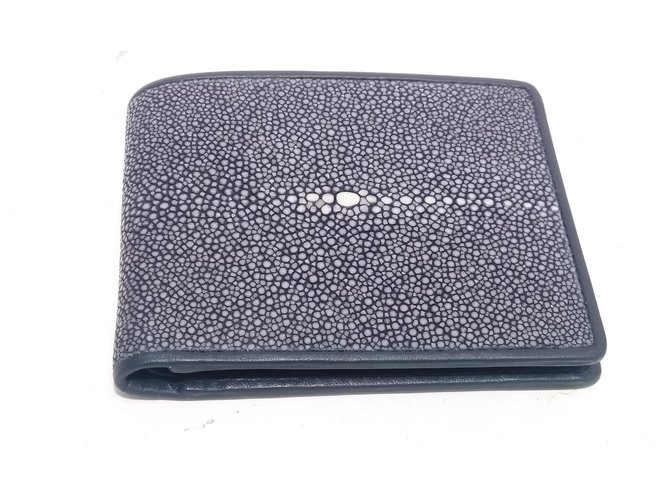 No Brand Saphire blue stingray wallet Exotic leather  ref.203064