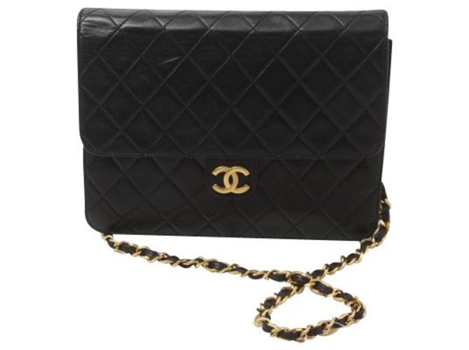 Chanel Timeless Black Leather  ref.203088