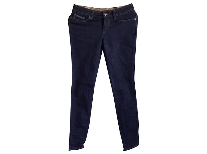 Jeans Slim D&G con zip alla caviglia Blu Denim