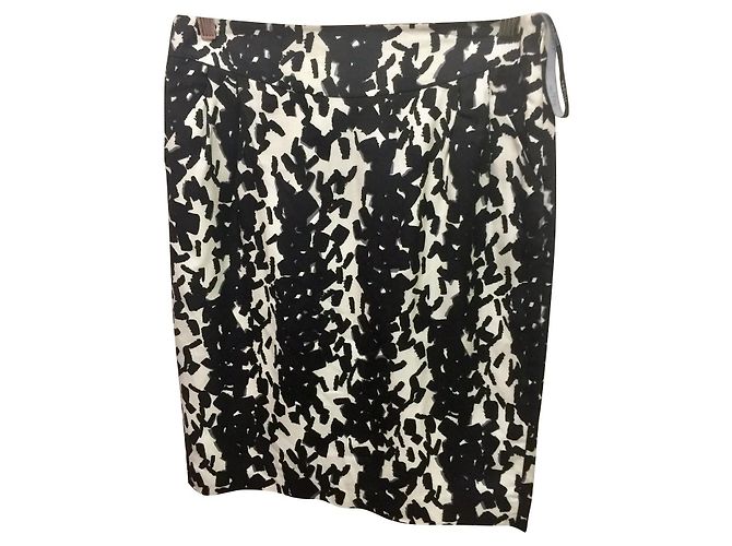Falda de lana de seda Hobbs Negro Gris Crudo