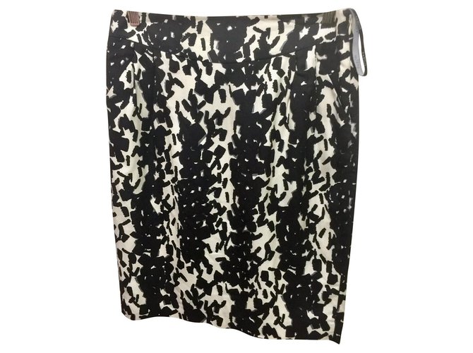 Hobbs silk wool skirt Black Grey Cream  ref.203131
