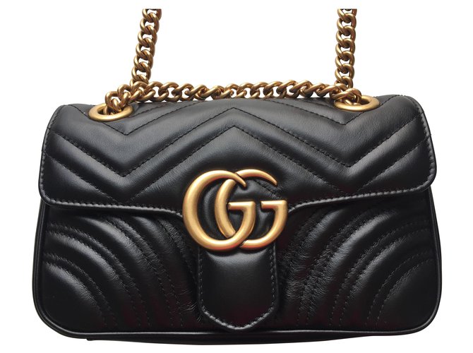 Gucci Marmont bag Black Leather  ref.203142
