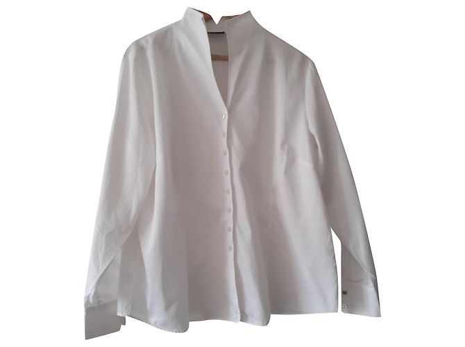 Autre Marque Camicia ETERNA bianca in cotone con gemelli Bianco