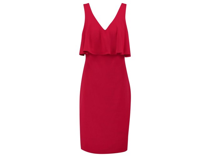 Badgley Mischka Dresses Red Polyester  ref.203155