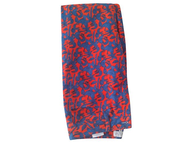 Pantalones Slim Claudie Pierlot de Algodón y Elastano Naranja Azul Oscuro