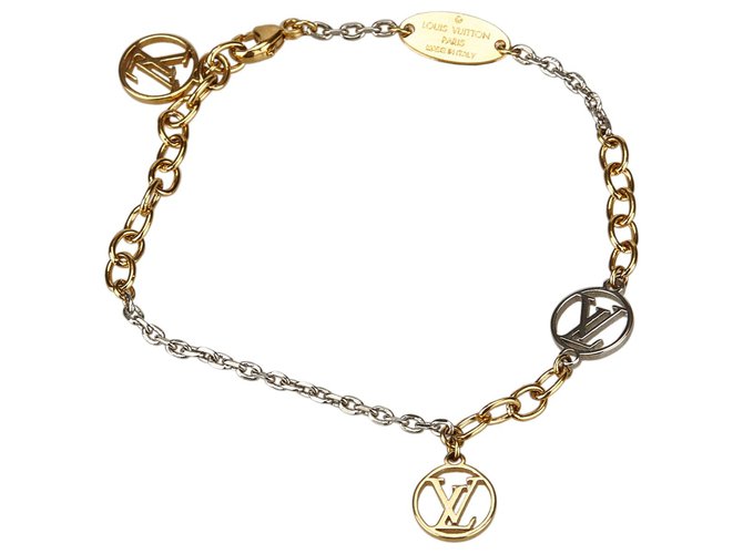 Louis Vuitton Gold Logomania Armband Silber Golden Metall  ref.203281