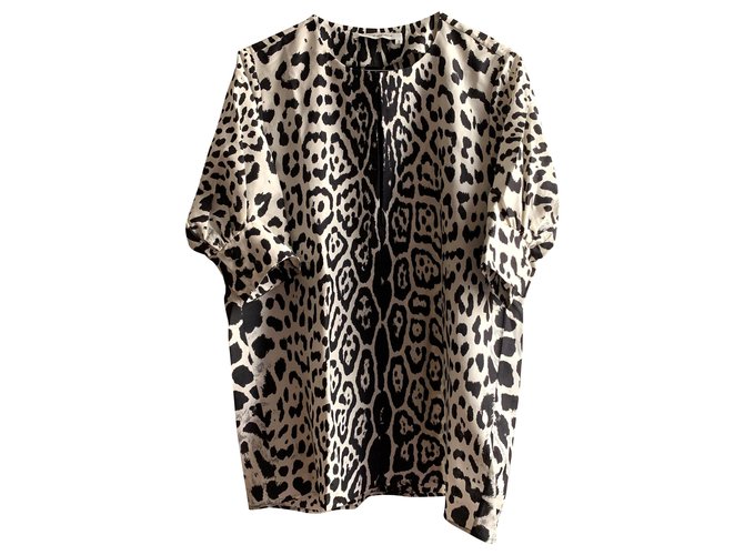 Yves Saint Laurent Silk animalier short tunic top Multiple colors  ref.203320