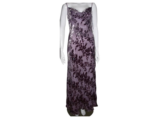 Autre Marque Silk evening gown Purple Velvet  ref.203375