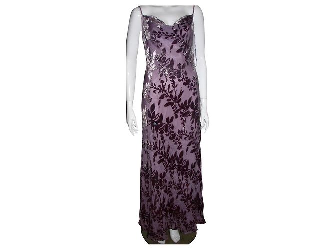 Autre Marque Pearce Fionda Abendkleid aus Seide und Samt Violett Lila