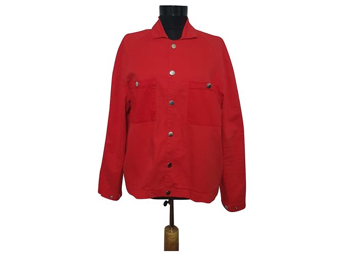 Mads Norgaard Mads Norgarrd Copenhagen Rote Baumwolljacke Größe L