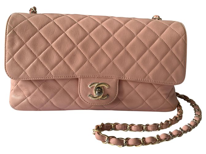 Chanel TIMELESS Silvery Pink Leather  ref.203425
