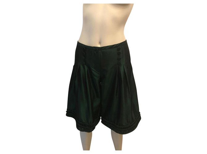 Emporio Armani Falda pantalón verde Verde oscuro Poliéster Acetato  ref.203431