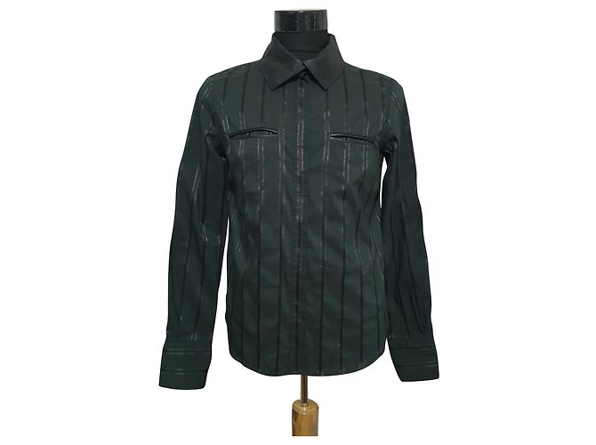 Camicia Versace Sport verde scuro e nera Nero