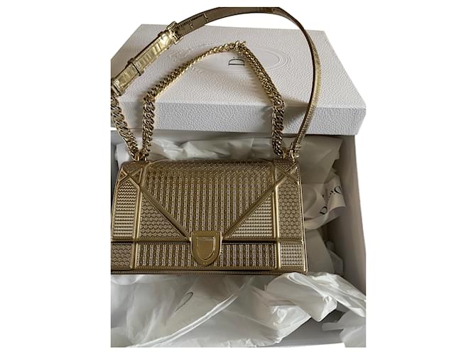 Christian Dior Diorama Golden Patent leather  ref.203515