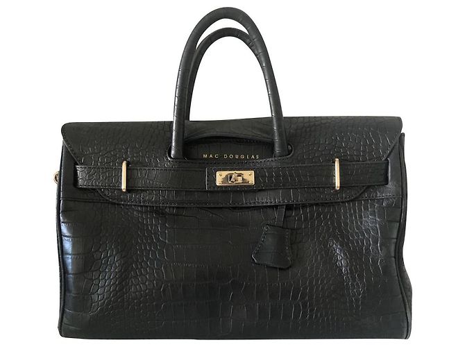 Mac Douglas Pyla Romy Handtasche aus schwarzem Krokodilleder