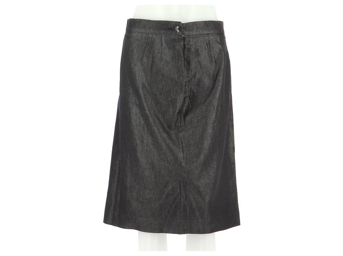 Yves Saint Laurent Skirt suit Grey Cotton  ref.203801