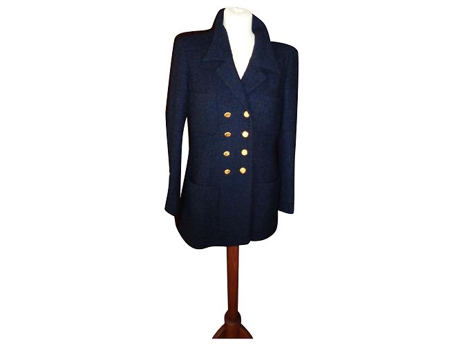 Chanel Navy Blue Wool Jacket