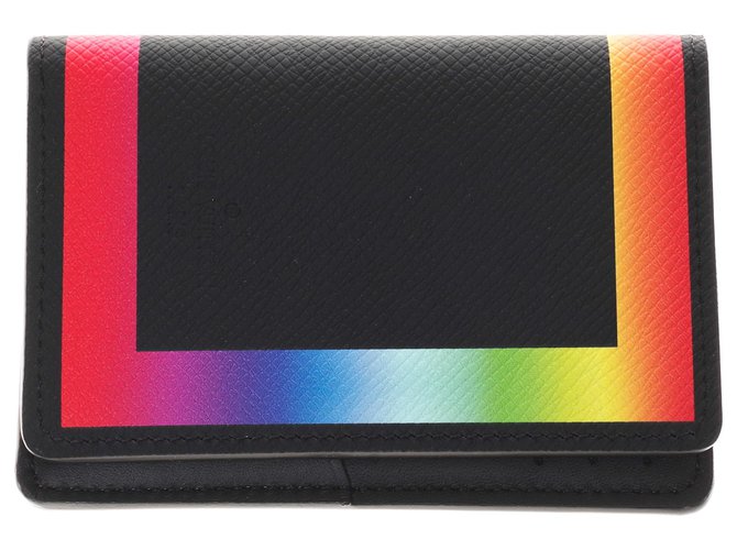 Louis Vuitton Limited series - Men's fall / winter fashion shows 2019 - Men's wallet in black Taiga leather with rainbow piping, new condition! Multiple colors  ref.203822