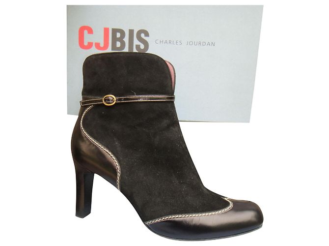 Bottines Charles Jourdan CJ Bis Noir Daim