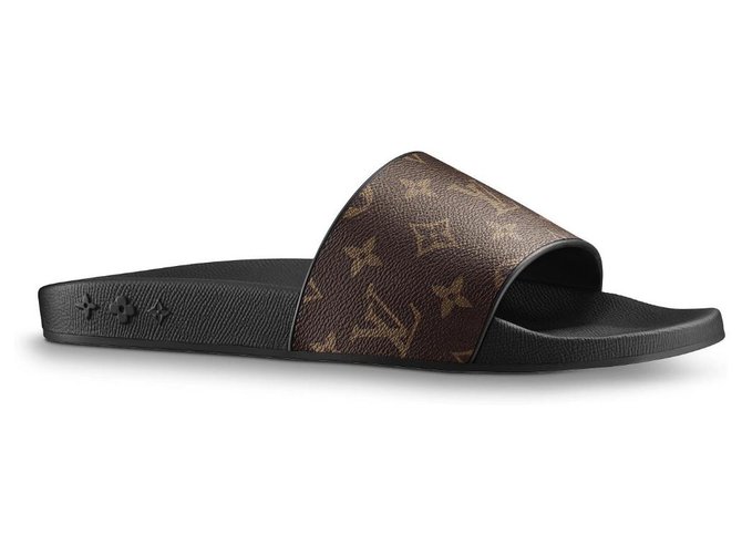 brown lv slippers