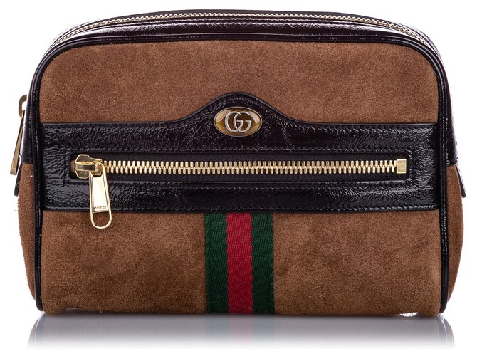 Gucci Brown Small Ophidia Suede Belt Bag Multiple colors Leather Pony-style calfskin  ref.203939