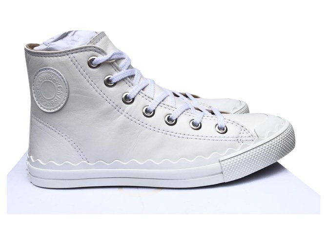 Chloé Sneakers Eggshell Leather  ref.203944