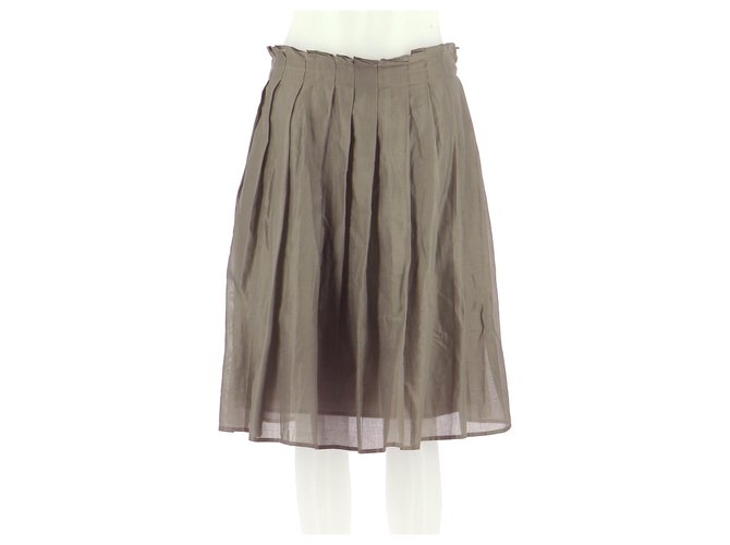 Burberry Skirt suit Grey Cotton  ref.203954