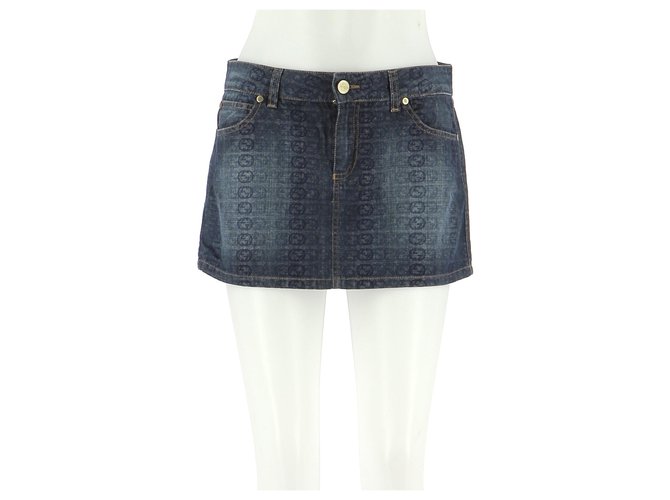 Gucci Skirt suit Navy blue Denim  ref.204131