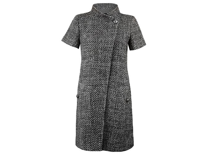 Chanel vestido de chaqueta de tweed Gris  ref.204137