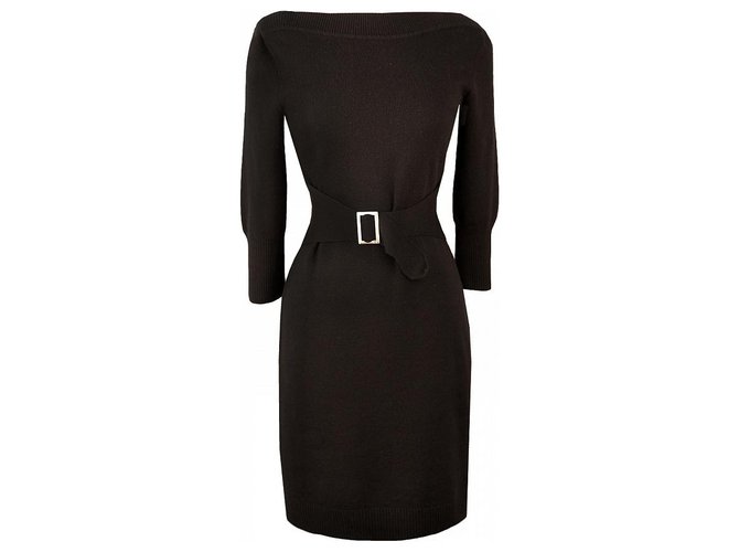 Chanel trendy dress vintage style Black Cashmere  ref.204140