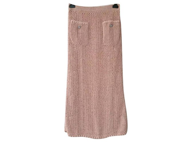 Chanel Cuba Skirt Sz 36 Pink Cotton Polyamide  ref.204148