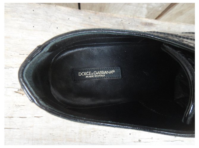 lackierte Derbys Dolce & Gabbana p 38,5 Schwarz Lackleder  ref.204161