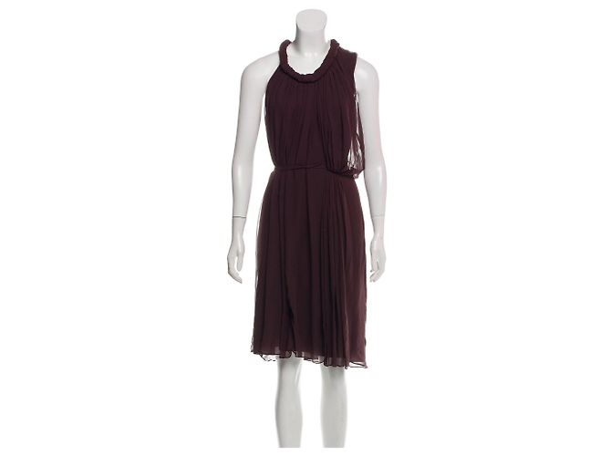 Diane Von Furstenberg DvF Lehana Vestido de seda estilo griego Castaño Chocolate