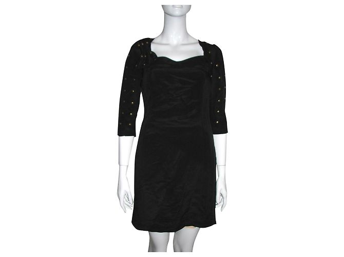 Alice by Temperley Abito in misto seta con borchie Nero