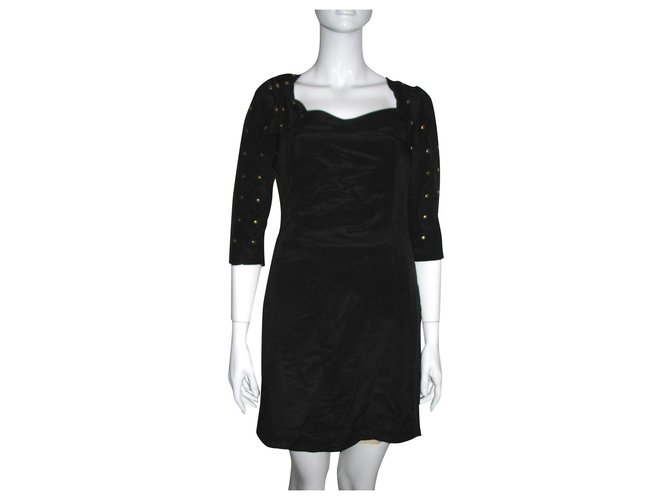 Alice by Temperley Studded silk blend dress Black Cotton  ref.204187
