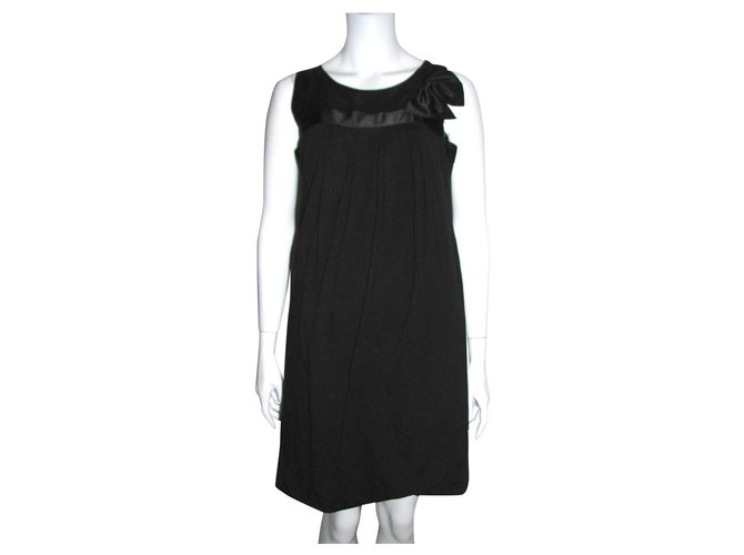 Maje Lou dress in black Silk Wool Tencel  ref.204229