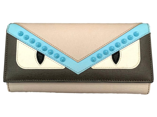 Fendi Multicolor Leather Monster Eye Continental Wallet Fendi