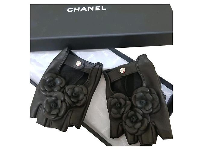 Luvas Chanel camélia Preto