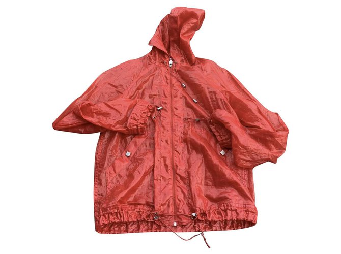 Chanel Jackets Red Polyester  ref.204365