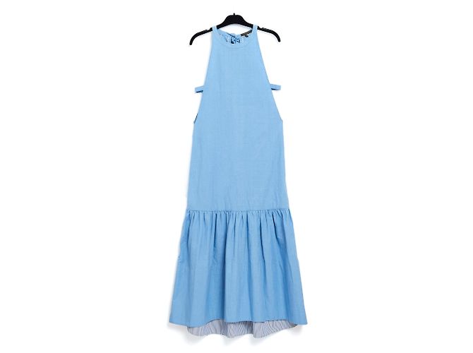 Louis Vuitton langes Chambray Kleid blau Größe 36