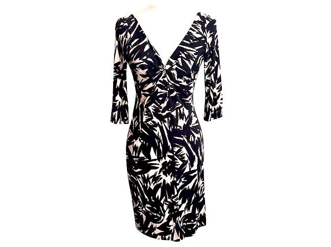Diane Von Furstenberg Vestido de seda DvF Tarelle Castaño Crudo