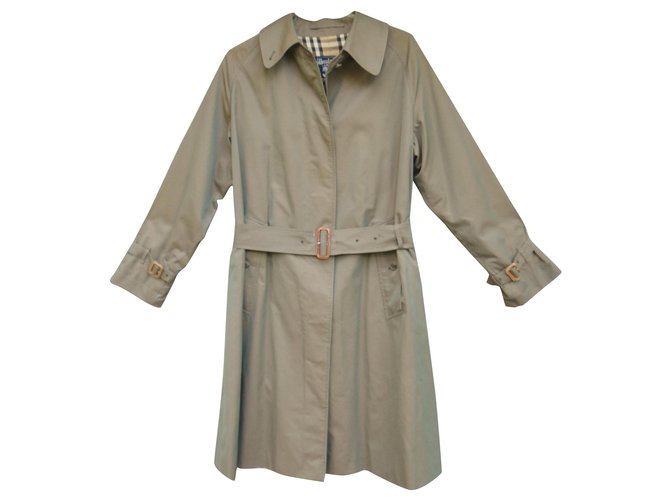 Burberry woman raincoat vintage t 42 Khaki Cotton  ref.204444