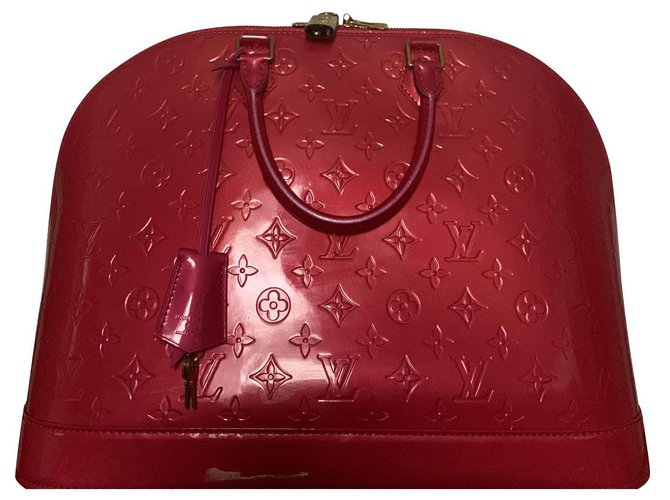 Louis Vuitton Alma Patent GM Pink Leder  ref.204450