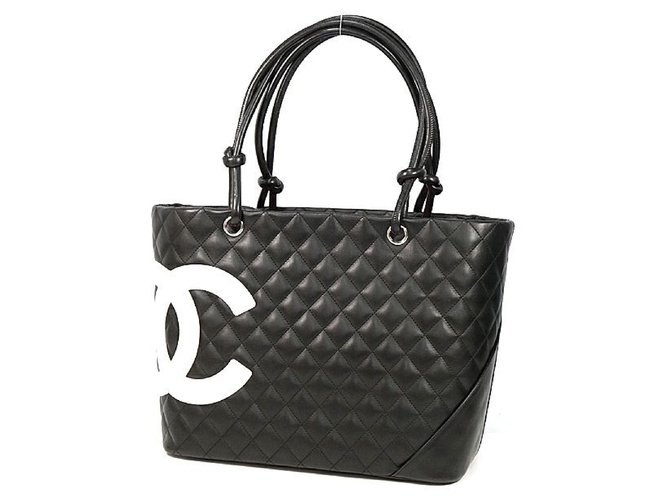 Chanel Cambon line Womens tote bag A25169 black x white  ref.204669