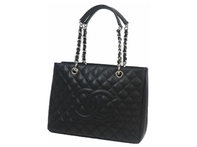 Chanel matelasse GST chain tote bag Womens tote bag A50995 matériel noir x argent  ref.204740