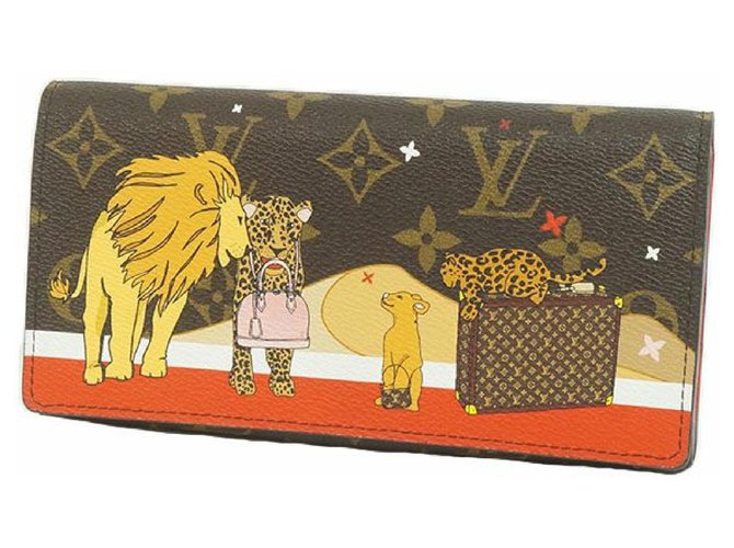 Louis Vuitton holiday collection portofeuilles Sarah animal Womens long  wallet M63424 cerise Cloth ref.204748 - Joli Closet