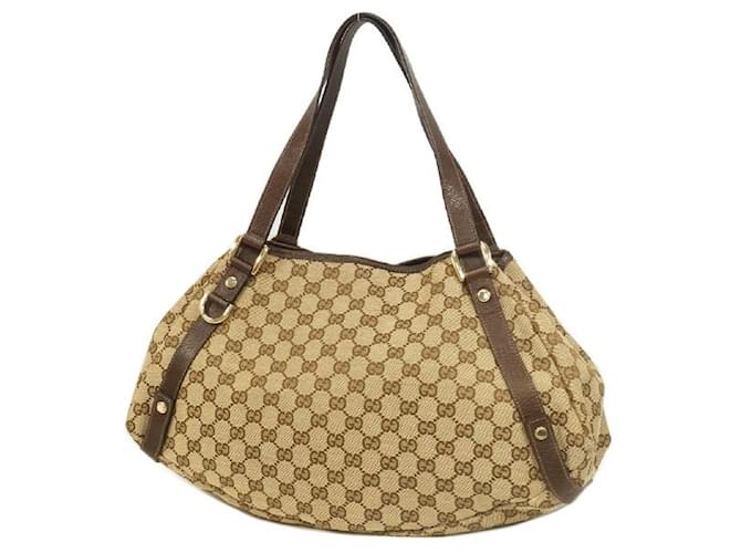 Gucci Womens shoulder bag 130736 3444 beige x dark brown  ref.204876