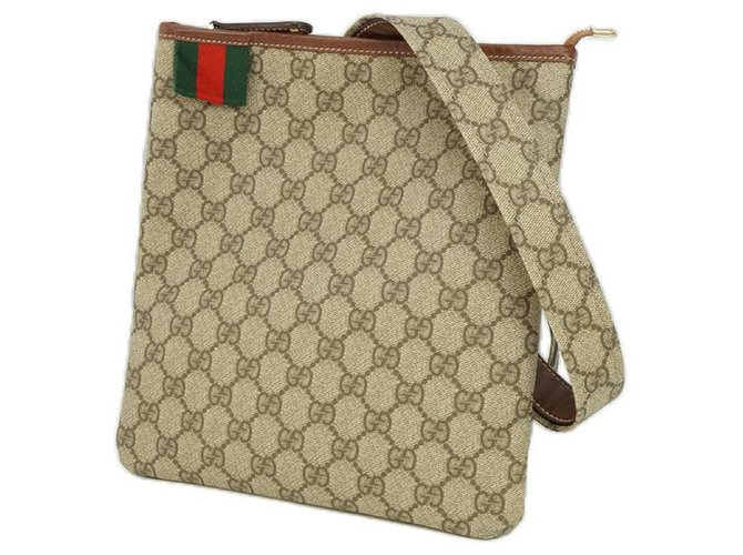 Gucci sac à bandoulière Shelly Cross Body pour femme 246413 beige x marron  ref.204898